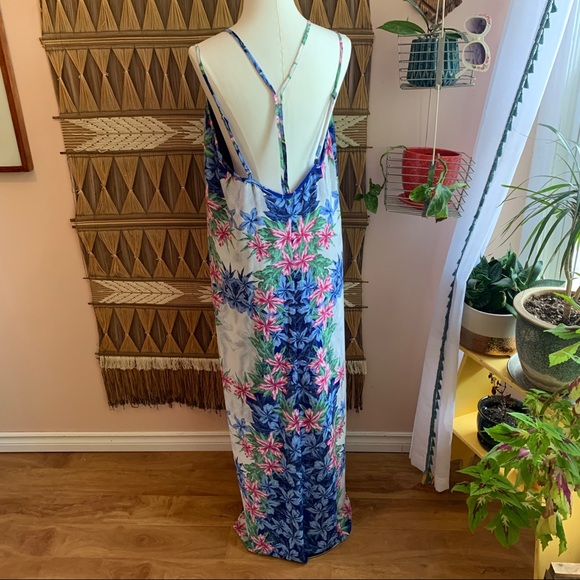 BNWT Beautiful Strappy Floral Print Tank Maxi Dress Size Large - Picture 3 of 10